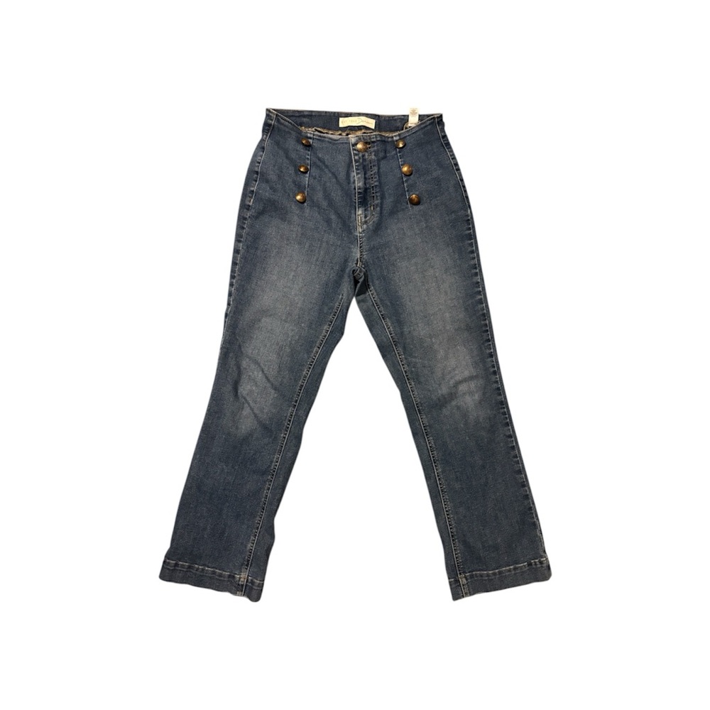 Cato High Rise Blue Jeans with Button Detail